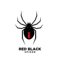 rotes schwarzes Witwenspinnenlogo-Symboldesign vektor