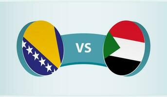 Bosnien und Herzegowina gegen Sudan, Mannschaft Sport Wettbewerb Konzept. vektor