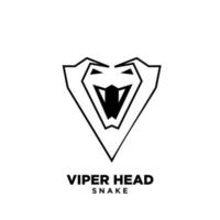 moderna huggormhuvud med inledande v-logo ikon design vektor