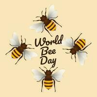 Welt Biene Tag Vektor Illustration zum Feier. Welt Biene Tag mit Globus und Biene Design. Biene Illustration. Honig und Biene.