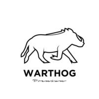 Warzenschwein einfache Linie Vektor Logo Illustration Design