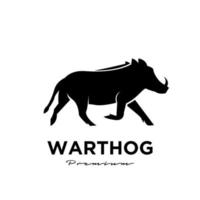 Warzenschwein einfaches Vektorlogo Illustrationsdesign vektor