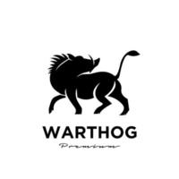 Warzenschwein einfaches Vektorlogo Illustrationsdesign vektor