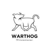 Warzenschwein einfache Linie Vektor Logo Illustration Design