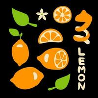 citron- vektor element uppsättning