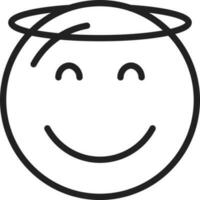 lächelnd Gesicht mit Heiligenschein Symbol Vektor Bild. geeignet zum Handy, Mobiltelefon Apps, Netz Apps und drucken Medien.
