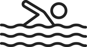 Person Schwimmen Symbol Vektor Bild. geeignet zum Handy, Mobiltelefon Apps, Netz Apps und drucken Medien.