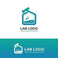 Labor und Mikroskop Logo Vektor Design, Gesundheit Logo Design, Chemie Logo, Wissenschaft Logo, Forschung