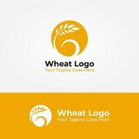 orange brun vete logotyp vektor design med runda logotyp form, lämplig för kaka affär, bageri, mat affär logotyp