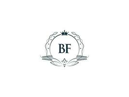 professionell bf lyx företag logotyp, feminin krona bf fb logotyp brev vektor ikon
