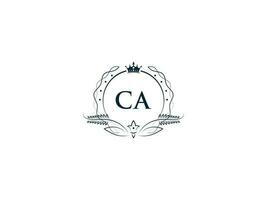 minimal ca. Logo Symbol, kreativ feminin Krone ca. ac Brief Logo Bild Design vektor