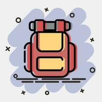 Symbol Rucksack. Camping und Abenteuer Elemente. Symbole im Comic Stil. gut zum Drucke, Poster, Logo, Werbung, Infografiken, usw. vektor