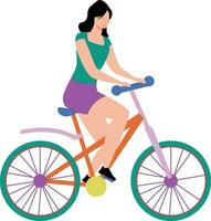 Das Mädchen fährt Fahrrad. vektor