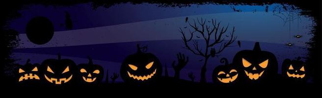beängstigend düster dunkelblau Halloween Hintergrund - Vektor