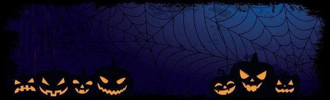 skrämmande dyster mörkblå halloween bakgrund - vektor