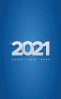 2021 mit Neujahrswunsch auf blauem Hintergrund vektor