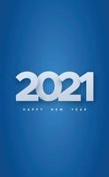 2021 mit Neujahrswunsch auf blauem Hintergrund vektor
