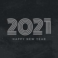 2021 mit Neujahrswünschen auf dunklem Hintergrund vektor