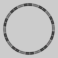 Design-Vorlage für runde Rahmenvektor-Vintage-Muster. kreisrand entwirft karierte stoffstruktur. schottischer Tartan-Hintergrund für Collagenkunst, GIF-Karte, Kunsthandwerk. vektor