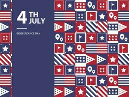 4:e av juli oberoende dag Amerika USA flagga minnesmärke förenad stater vektor mönster ekonomisk juli