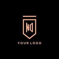 Nein Monogramm Initiale mit Schild Logo Design Symbol vektor