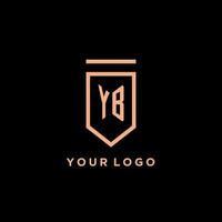 yb monogram första med skydda logotyp design ikon vektor