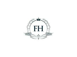 Monogramm Luxus fh Logo Brief, minimal feminin fh hf Logo Symbol Vektor Lager