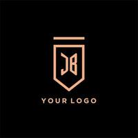 jb Monogramm Initiale mit Schild Logo Design Symbol vektor