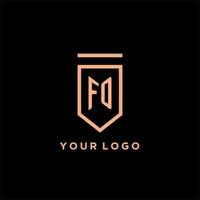 fo monogram första med skydda logotyp design ikon vektor
