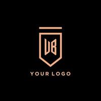 ub Monogramm Initiale mit Schild Logo Design Symbol vektor