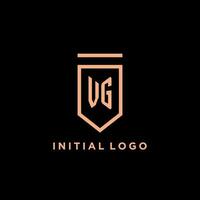 vg Monogramm Initiale mit Schild Logo Design Symbol vektor