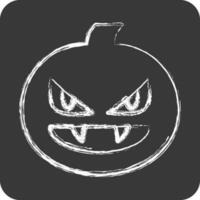 Symbol Kürbis. geeignet zum Halloween Symbol. Kreide Stil. einfach Design editierbar. Design Vorlage Vektor