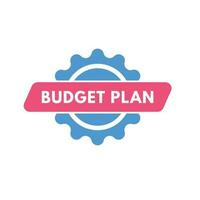 Budget Planung Text Taste. Budget Planung Zeichen Symbol Etikette Aufkleber Netz Tasten vektor