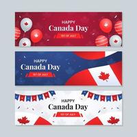 glad Kanada dag nationella evenemang festival banner uppsättning vektor