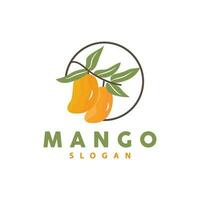 mango logotyp, frukt design enkel minimalistisk stil, frukt juice vektor, ikon symbol illustration vektor