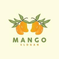 Mango Logo, Obst Design einfach minimalistisch Stil, Obst Saft Vektor, Symbol Symbol Illustration vektor