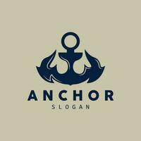 Anker Logo, Ozean Schiff Vektor, einfach minimalistisch Design, Anker Symbol, spartanisch, Ozean, Symbol Vorlage Illustration vektor