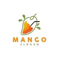 Mango Logo, Obst Design einfach minimalistisch Stil, Obst Saft Vektor, Symbol Symbol Illustration vektor