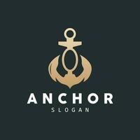 Anker Logo, Ozean Schiff Vektor, einfach minimalistisch Design, Anker Symbol, spartanisch, Ozean, Symbol Vorlage Illustration vektor