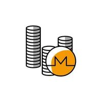 Monero, kryptovaluta, mynt, betalning metod vektor ikon illustration