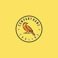 gylling fågel logotyp design. grymt bra gylling fågel med orange passform logotyp. en gylling fågel linje konst logotyp. vektor