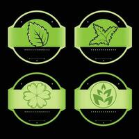 uppsättning av logotyper eco ekologi blad bio växt organisk naturlig avhjälpa ört vektor