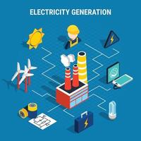 isometrische Elektrizitätszusammensetzungsvektorillustration vektor