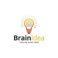 Gehirn Idee Logo Design Vektor Symbol
