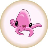 Vektorkomposition eines kleinen rosa Oktopus vektor