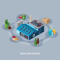 isometrische Zusammensetzung Vektorillustration des Recyclingzentrums vektor