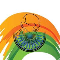 vektor illustration av en bakgrund för 2 oktober gandhi jayanti firande.