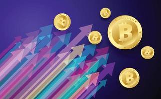 Bitcoin steigt vektor