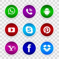 Vacker elegant social media icon set design vektor