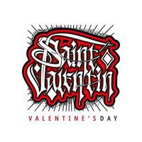 Valentin Day Vektor Schriftzug im gotischen Stil